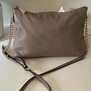 Michael Kors Elegant Taupe pebble Leather Crossbody Bag shoulder bag